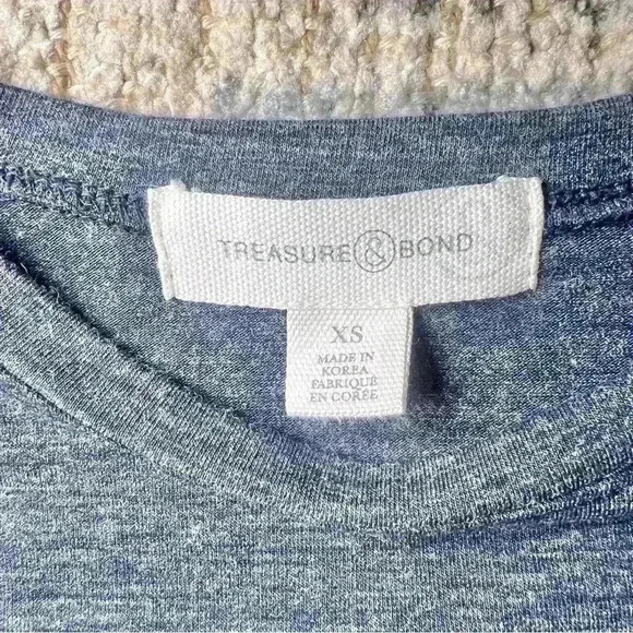 Treasure & Bond Side Ruched Body-Con Dress in Heathered Navy Blue Size XS - Picture 11 of 12